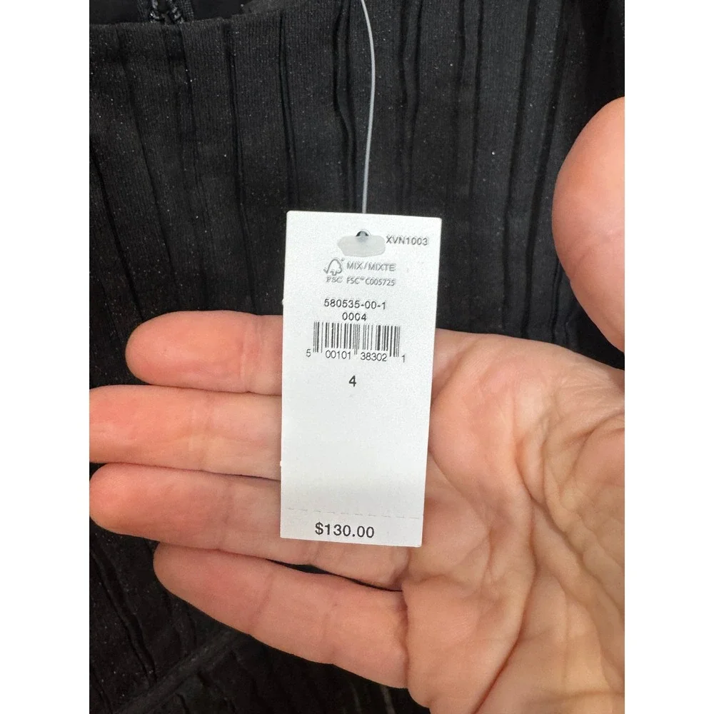 Banana Republic Kali Puff Sleeve Blouse Black Sz‎ 4 NWT